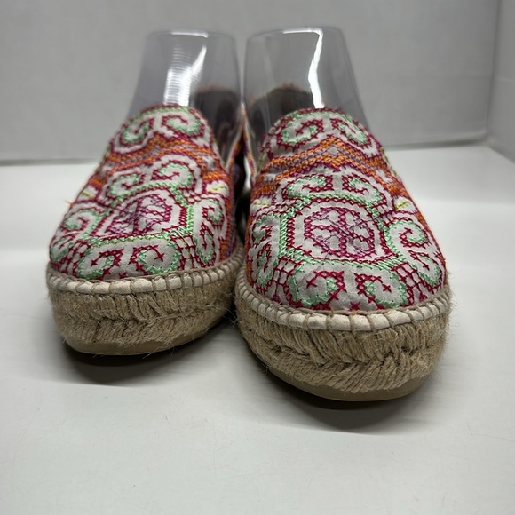 Manebi Ibiza Espadrille Shoe Cross Stitch Floral Colorful Slip On Shoes Size 37 - Picture 6 of 11